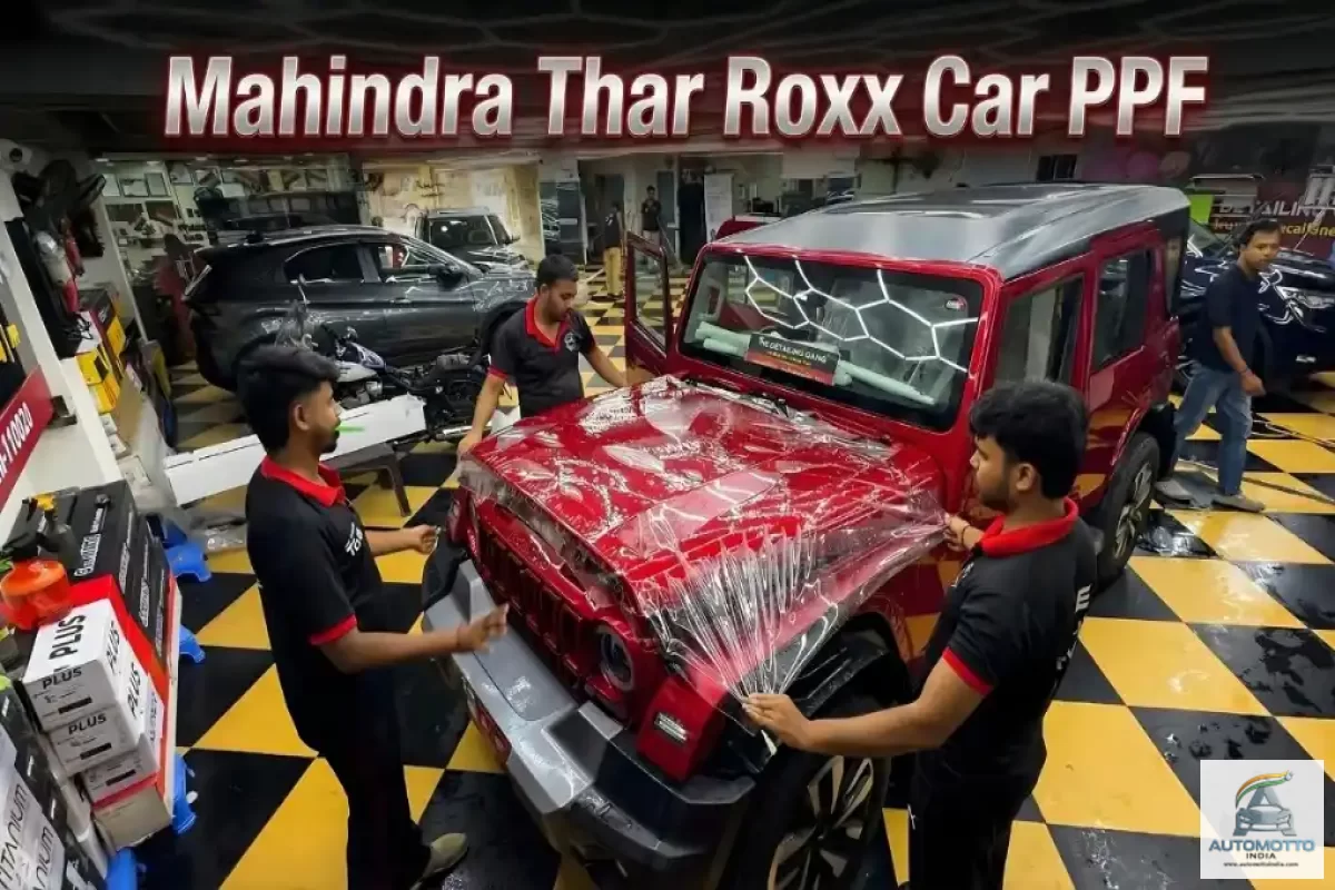 ppf film applied on car front bumper